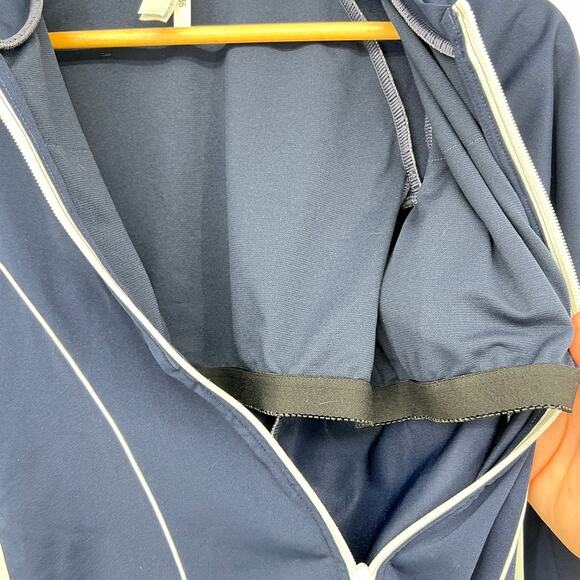 Azura Pool Surf Ryder Rash Vest Navy Blue White Trim Long Sleeve Rash Guard 6 - Picture 8 of 10